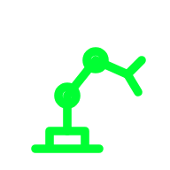 Industrial robot arm transport icon